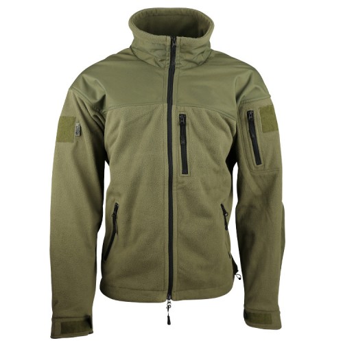 Kombat UK Defender Tactical (Fleece) (OD), The Defender Tactical Fleece from Kombat UK is a stylish full-zip tactical fleece, constructed out of water resistant polyester (for the shoulder panels), and 400g thermal fleece for the main body